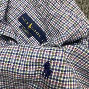 Ralph Lauren Men's Cotton Classic Fit Blue Plaid Long Sleeve Button Down Shirt S